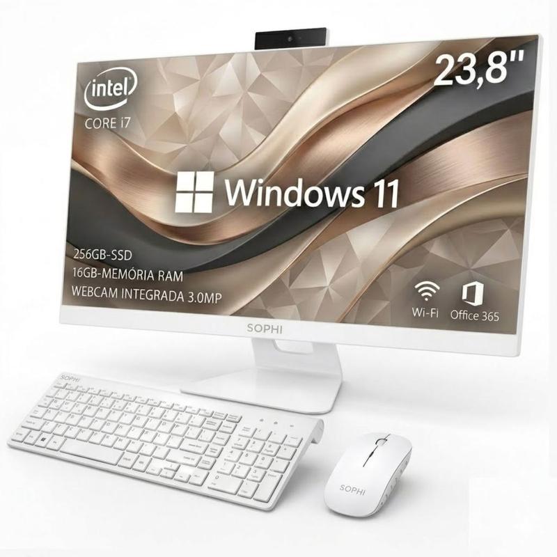 Computador All in One Intel Core I7 Ssd 256gb 16Gb Ram Tela 23,8
